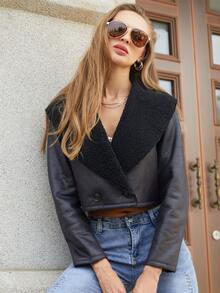 RELISH NOLESS Borg Collar Crop Jacket