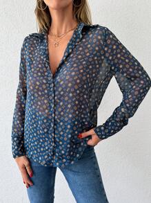 EURMUSE 滿版印花前紐扣襯衫 - 彩色 - 查看 4