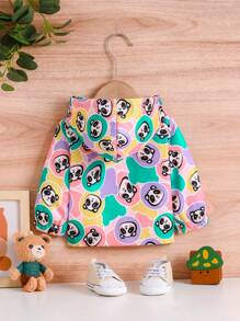 SHEIN 嬰兒卡通圖案拉鏈開襟連帽外套 - 彩色 - 查看 2