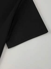 Men Letter Graphic Tee - Black - View 5