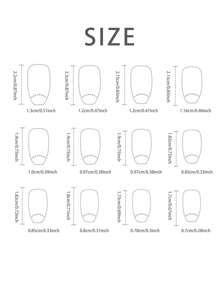 ROMWE 24pcs Long Square Glitter Fake Nail & 1sheet Tape - White - View 3