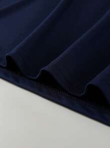 Hombres Camiseta con estampado de letra - Azul Marino - Ver 4