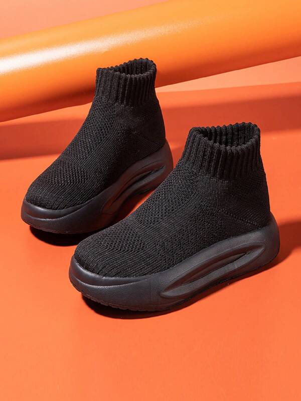 Girls Minimalist Round Toe High Top Sporty Sock Sneakers For Outdoor