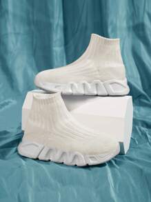 男孩極簡短襪鞋,織物鞋戶外