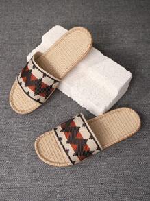 Men Geometric Pattern Slippers For Indoor