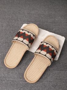 Men Geometric Pattern Slippers For Indoor