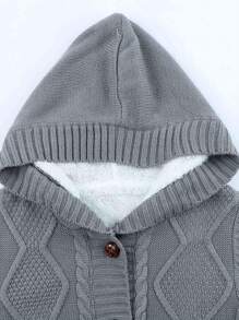 CILKOO Women's Casual Hooded Cardigan With Pockets, Thermal Lined - Grey - View 9