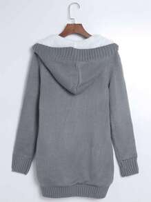 CILKOO Women's Casual Hooded Cardigan With Pockets, Thermal Lined - Grey - View 8