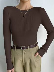 DAZY 秋冬商务休闲纯色修身毛衣、长袖上衣、秋季女装