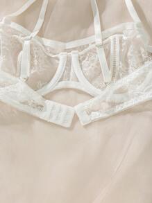 Áo ngực có gọng ren hoa Đồ lót gợi cảm - trắng - Xem 2