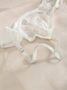 Áo ngực có gọng ren hoa Đồ lót gợi cảm - trắng - Xem 4