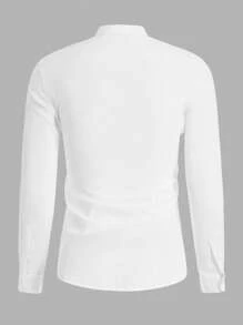 Manfinity NiteLyfe Men Solid Button Front Shirt - White - View 2