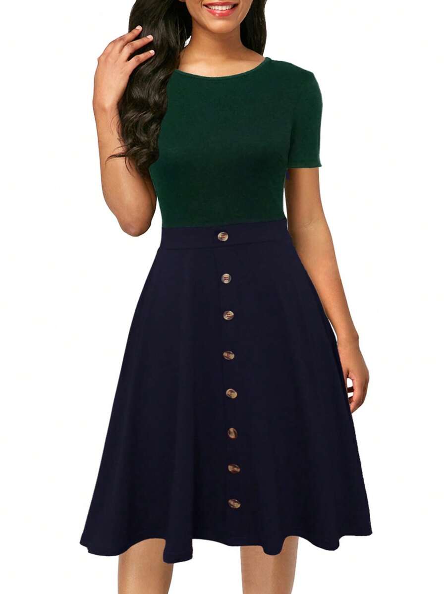 Hai âm Chi tiết Nút Đầm - Nhiều màu - Xem 1