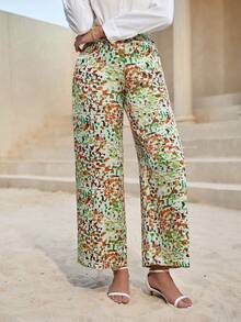 GENKIRA Allover Print Wide Leg Pants - Multicolor - View 5