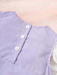 女嬰前大蝴蝶結挖肩連體衣 - 紫羅蘭色 - 查看 5