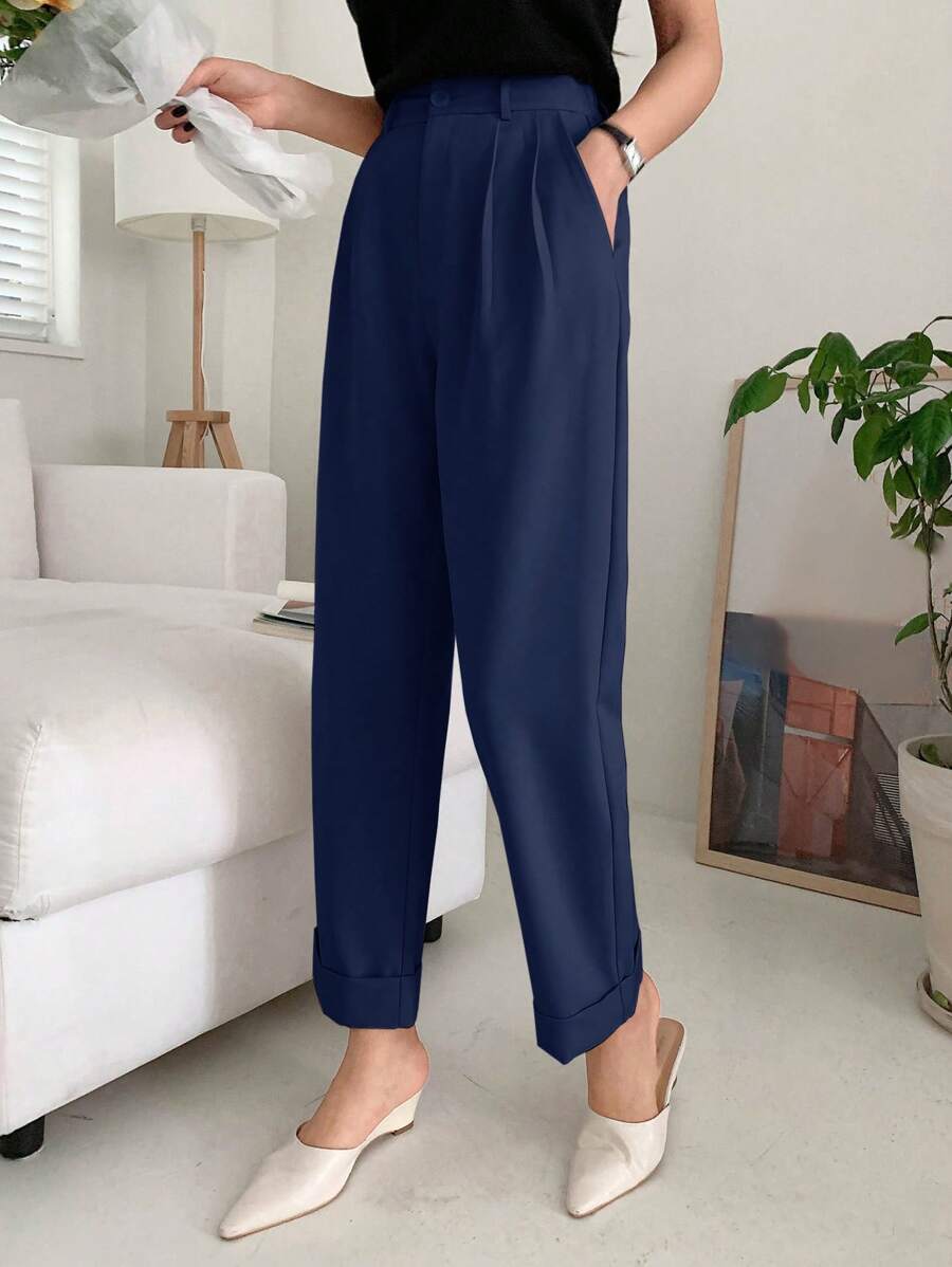 DAZY 休闲纯色锥形裤，女士正装裤，返校服装