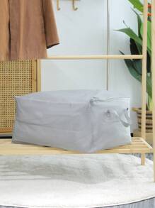 SHEIN 1pc Large Grey Foldable Storage Bag, Polyester Multifunction Handheld Clothes Storage Bag For Household - Grey - View 6