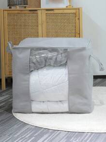 SHEIN 1入組素色可折疊衣服收納袋,灰色滌綸被子包, - 灰色 - 查看 5