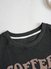 INAWLY 豹纹字母图案保暖内衬卫衣，适合冬季和秋季穿着 - 深灰色 - 查看 4