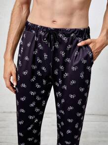 男士自行車圖案口袋貼布睡衣套裝 - 彩色 - 查看 7