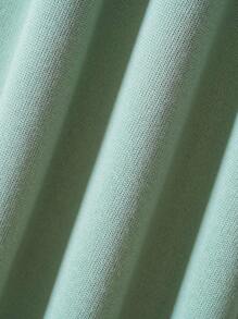 SHEIN EZwear Hơn In hoa Lót nhiệt Áo nỉ - Màu xanh Bạc hà - Xem 5