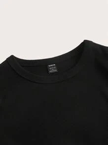 Modmama Maternity Casual Everyday Commute Solid Color Short Sleeve Fitted Dress - Black - View 6