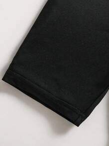 SHEIN 女小童撞色拉鏈開襟連帽夾克和字母圖案騎行褲和背心上衣 - 彩色 - 查看 6