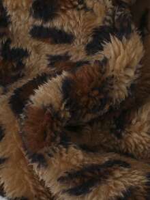 SHEIN Chaqueta polar con estampado de leopardo y parche de felpa para bebé niña, estilo medio-grueso - Multicolor - Ver 3