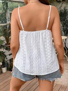 SHEIN LUNE 大碼前紐扣吊帶上衣 - 杏色 - 查看 2