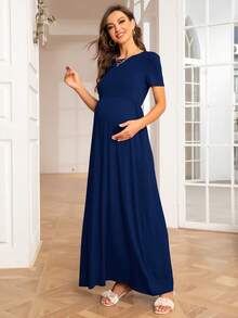 DEARCASE 孕婦素色長連衣裙