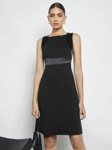 Maija 素色合身無袖連衣裙 - 黑色 - 查看 3