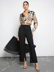 Maija High Waist Split Hem Pants