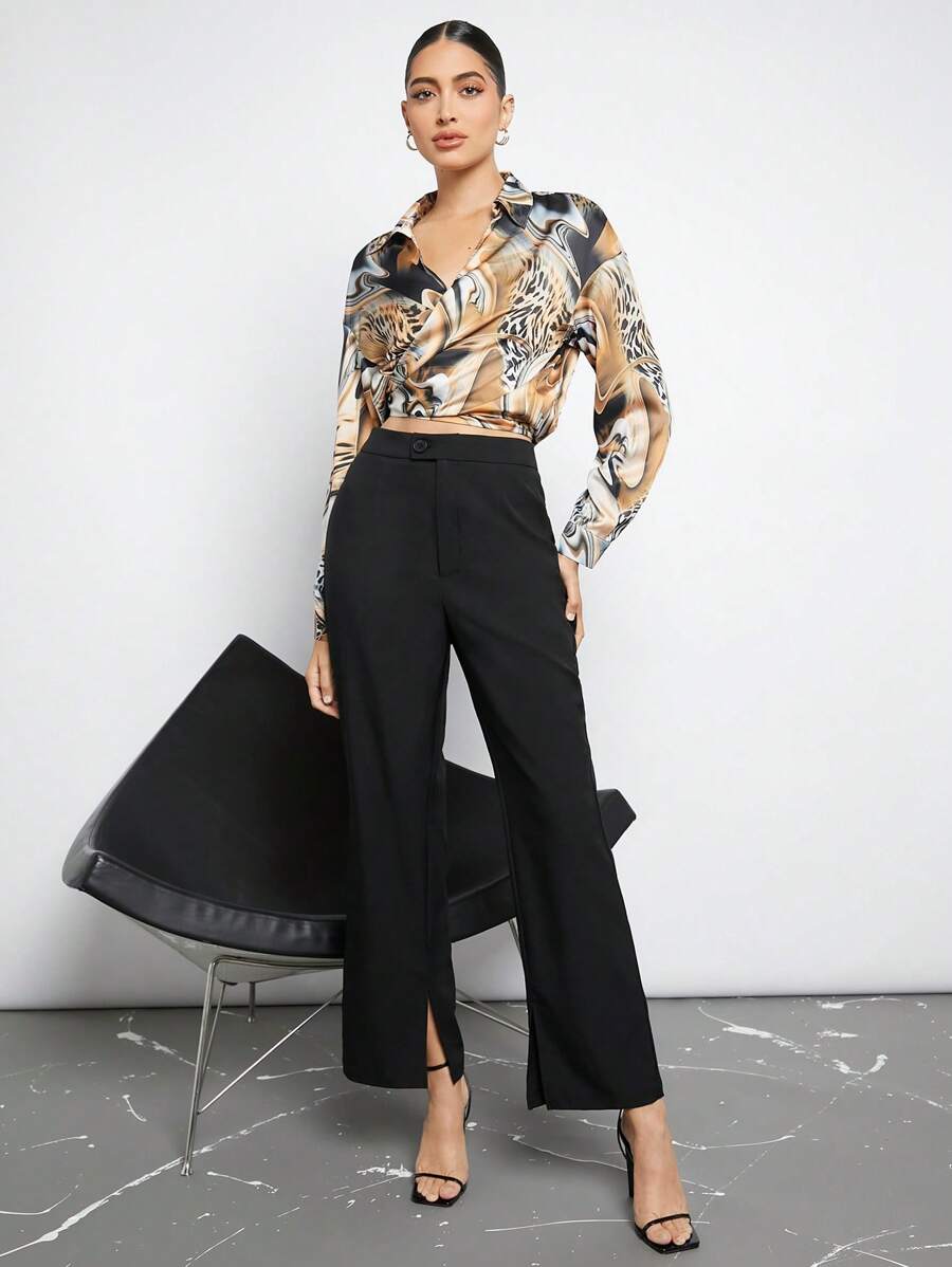 Maija High Waist Split Hem Pants