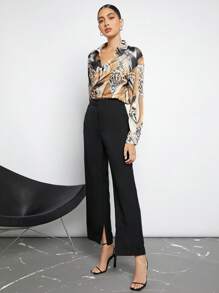 Maija High Waist Split Hem Pants