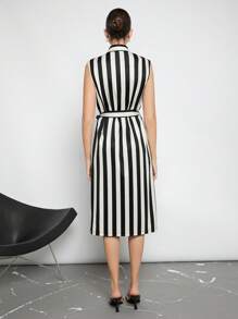BizChic Robe Chemise À Rayures Ceinturé Vêtements De Travail
