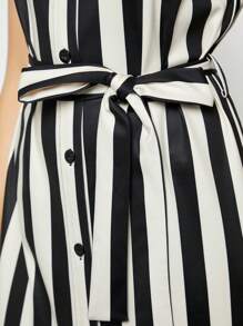 BizChic Robe Chemise À Rayures Ceinturé Vêtements De Travail
