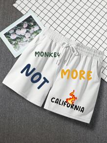 Claim Dot 男士字母图案抽绳腰宽松短裤