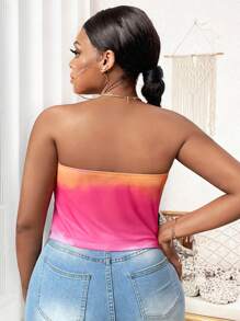 SHEIN SXY Hơn Bản in nhiệt đới Ống ngọn - Nhiều màu - Xem 2