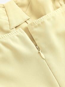 SHEIN MOD Chất rắn Cà vạt vai Váy Dây - Màu vàng - Xem 4