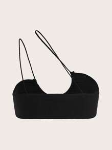 SHEIN ICON 單肩短款上衣 - 黑色 - 查看 2