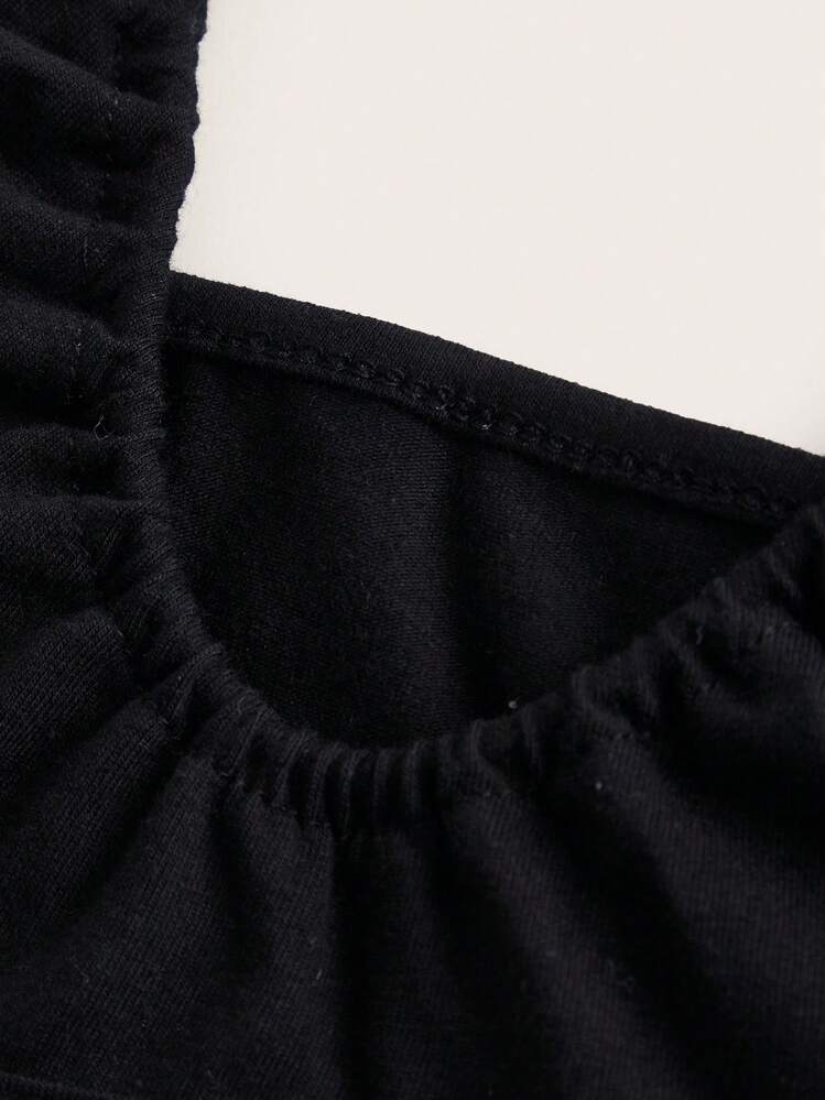 SHEIN ICON One Shoulder Crop Top - Black - View 4