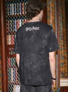 ROMWE MEN Harry Potter | ROMWE 男士紮染字母圖案T恤 - 彩色 - 查看 2