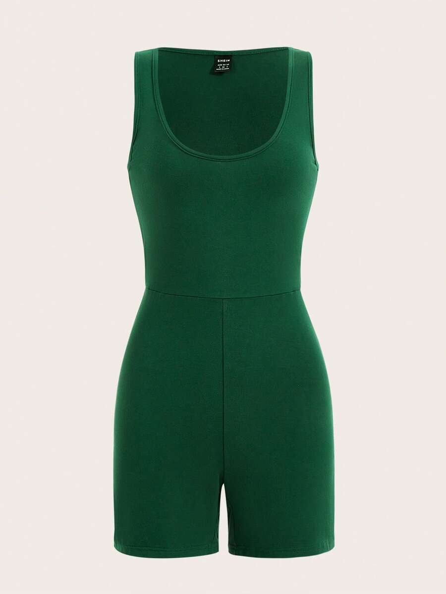 SHEIN BASICS Đơn vị Nữ màu trơn - Màu xanh lá cây đậm - Xem 1