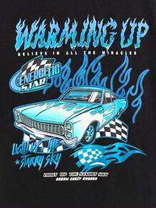 Manfinity RebelGame Áo thun nam Lá thư Ô tô/xe hơi Đường phố - màu đen - Xem 4