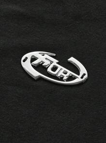 SHEIN ICON Camiseta crop con parche de letra - Negro - Ver 3