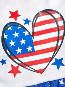 PETSIN 1 pieza Vestido de mascota Día de la Independencia con estampado de estrella - Multicolor - Ver 5