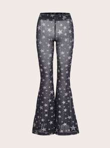 SHEIN ICON Quần nữ cắt Hình học Tất cả trên in Gợi cảm - Đen và trắng - Xem 1