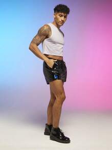 FeverCity 男士素色短款背心 - 紫丁香色 - 查看 1