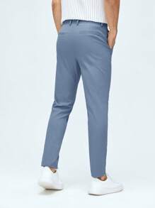 Manfinity VCAY Men Slant Pocket Solid Suit Trousers - Dusty Blue - View 2