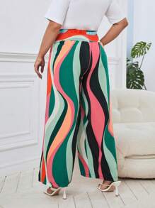 SHEIN Privé Hơn Khối màu Quần ống rộng - Nhiều màu - Xem 2